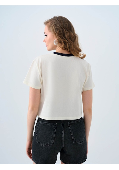 Loft Ekru Kadın T-shirt Lf2039534 Ekru
