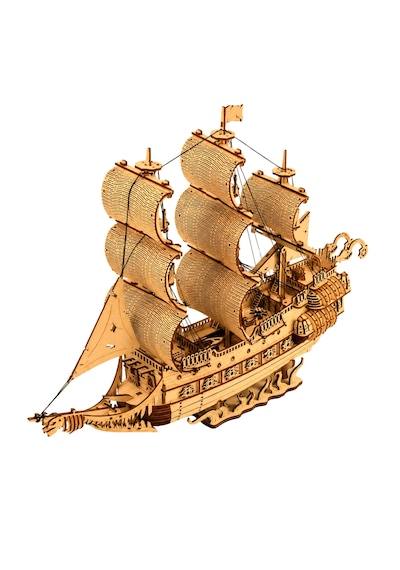 Ejderha Gemisi Ahşap Maket Seti Dıy 3d Puzzle Yelkenli Gemi Koleksiyoner Modeli 823 Parça