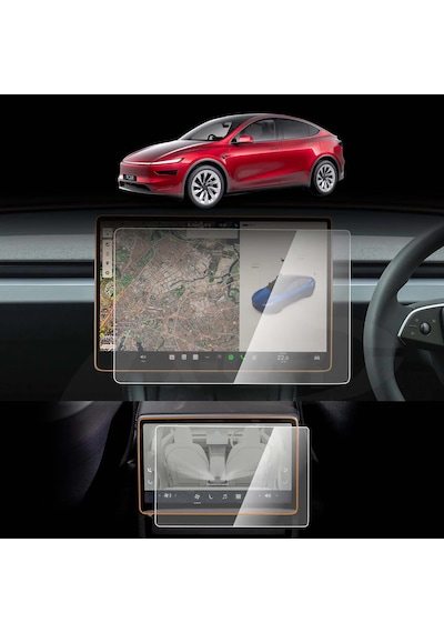 Tesla Model Y Juniper Ekran Koruyucu Temperli Cam 9h İkili Set