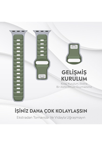 Apple Watch Series Se/11/10/9/8/7/6/5/4/3 İle Uyumlu Silikon Kordon 46mm/45mm/44mm, Series 10 42mm/41mm/40mm/38mm Çok Renkli