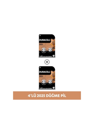 Duracell Özel 2025 Lityum Düğme Pil 3V CR2025 2'li Paket x2