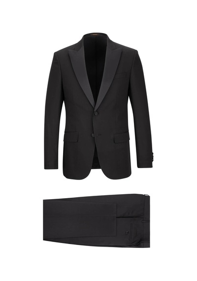Hatemoğlu Siyah Slim Fit Çıkma Sivri Yaka Klasik Damatlık 2958716 Siyah