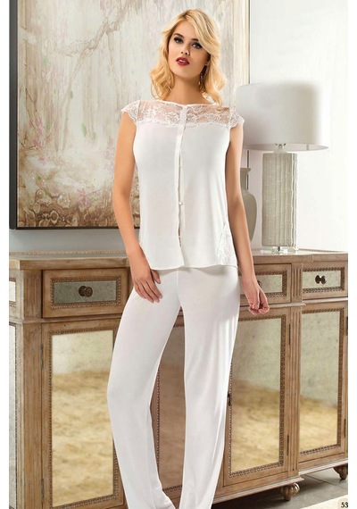 Sistina Ekru - 192 - Penye Pijama Takımı - 1561 - - Kmrsfres - Beden L