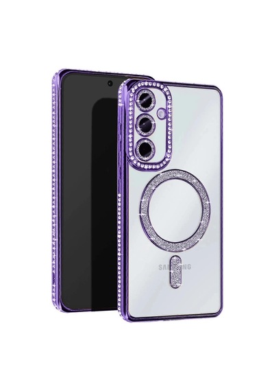 Samsung Galaxy Uyumlu A55 5g Joke Simli Magneticsafe Kılıf - Derin Mor İtdark50480