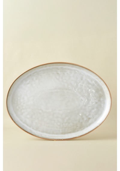 Karaca Rixton Bej Reaktif Kayık Tabak 42,6 Cm