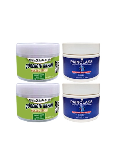 Çörekotu Çörek Otu Kremi 2 Adet 150 Ml + 2 Adet Painclass 150 Ml Kuyruk Yağı Kremi / Krem Seti