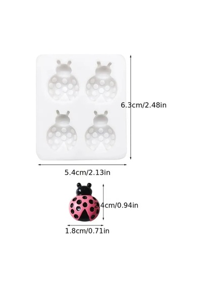 4'lü Mini Uğur Böceği Silikon Kalıp S964