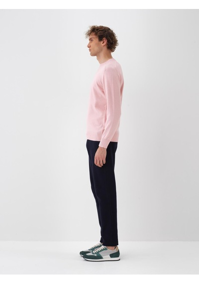 Xint Pembe Regular Fit Bisiklet Yaka Yünlü Kazak 801822