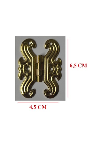 Dekoratif Yaprak Kelebek Menteşe Sarı 4 Adet 6.5 x 4.5 Cm