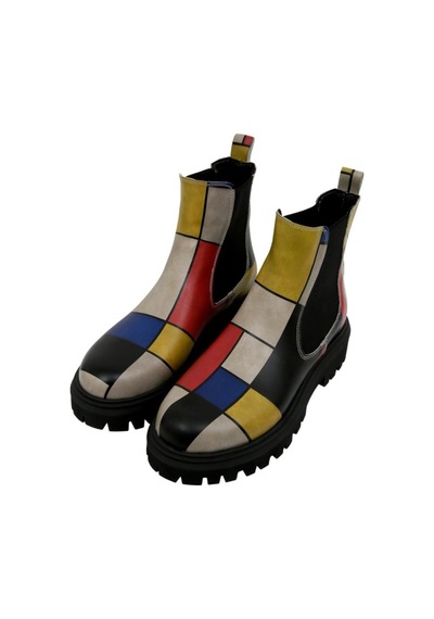 Kadın Vegan Deri Çok Renkli Bilekte Bot - Piet Mondrian - Composition Tasarım Çok Renkli Kadın Vegan Deri Çok Renkli Bilekte Bot - Piet Mondrian - Composition Tasarım Çok Renkli