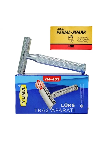 Yuma Jiletli Tıraş Makinesi, Sakal Tıraş Aparatı, Jilet Takılabilir Tıraş Aleti, 5'li Jilet Ile Birlikte