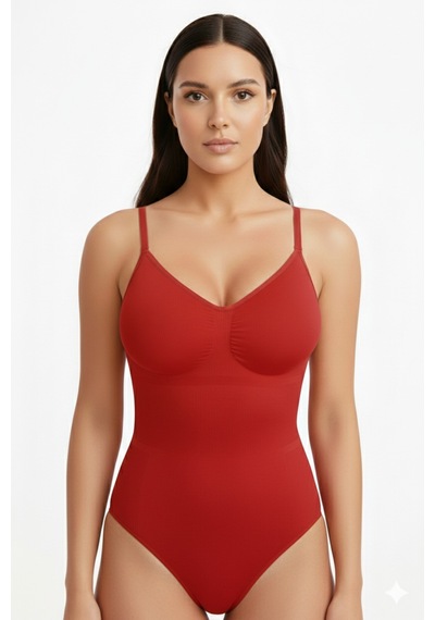Mistirik Mamey Model Örme Kumaş Toparlayıcı Çıtçıtlı Body Kırmızı Renk Zıbın 4