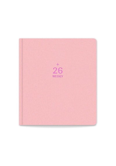 2026 Dikey Haftalık Ajanda 12 Aylık Sert Kapak 18x20 Cm - Pembe Çok Renkli