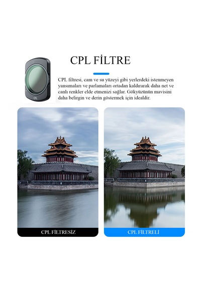 DJI Osmo Pocket 3 ve Pocket 4 Uyumlu Profesyonel 4'lü Filtre Seti CPL ND16 ND64 ND256