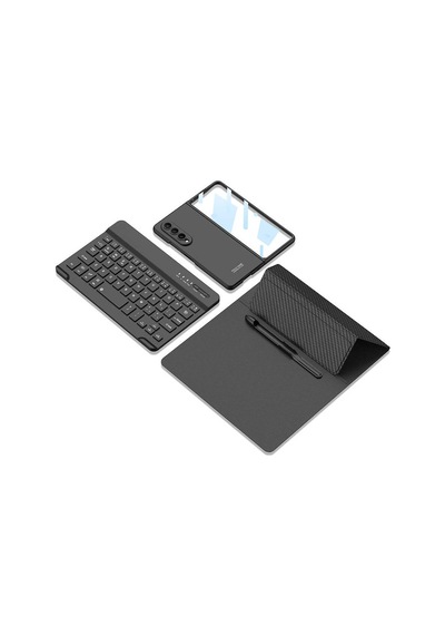 Samsung Galaxy Uyumlu Z Fold 3 Kılıf Standlı Bluetooth Klavyeli Zore Kıpta Keyboard Set Kılıf