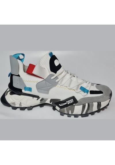 Scootland Bağlı Lastikli Triko Fashion Sport Erkek Spor Ayakkabı 19279 Beyaz