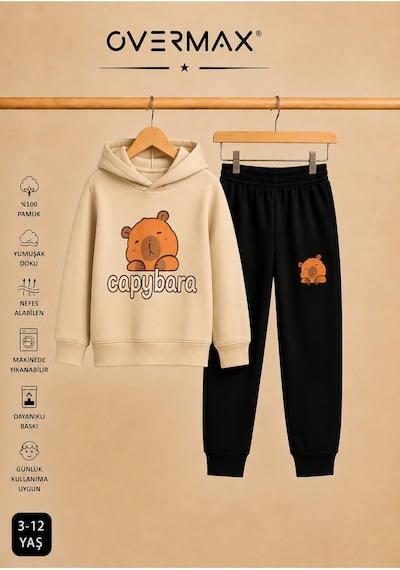 Overmax Capybara Baskılı Kapüşonlu Çocuk Eşofman Takımı 3-12 Yaş Bej Üst- Siyah Alt - 916032676 Bej Üst- Siyah Alt Overmax Capybara Baskılı Kapüşonlu Çocuk Eşofman Takımı 3-12 Yaş Bej Üst- Siyah Alt - 916032676 Bej Üst- Siyah Alt