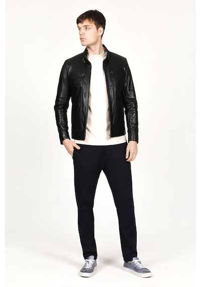 Dericlub E1084 Hakiki Deri Erkek Mont Siyah