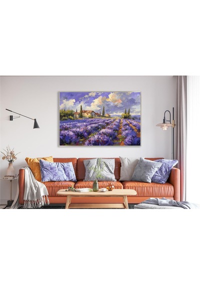 Yağlı Boya Dokulu Tablo Dalgalı Denizde Deniz Feneri Manzarası Gümüş Çerçeveli U06029-178994