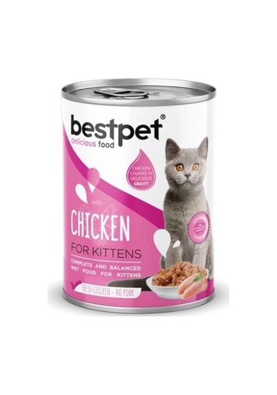 Bestpet Jöle İçinde Parça Etli Tavuklu Konserve Yavru Kedi Maması 400 Gr