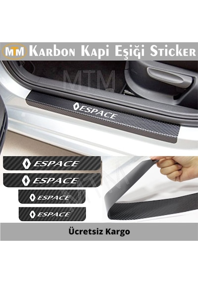 Renault Espace Karbon Kapı Eşiği Sticker (4 Adet)