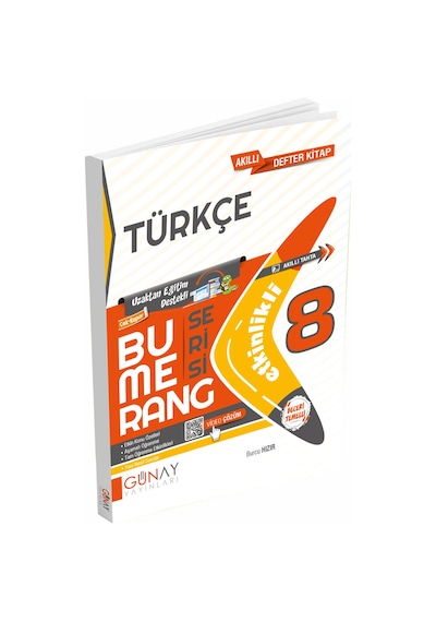 Günay Yayınları 8. Sınıf Bumerang Türkçe Akıllı Defter Kitabı