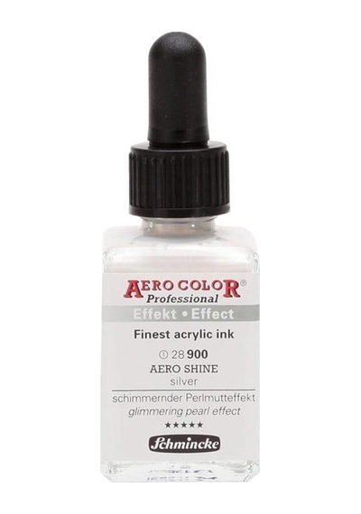 Schmincke Aero Color Akrilik Mürekkep 28 Ml. 900 Aero Shine Silver Diğer