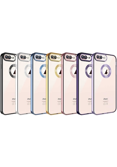 Noktaks - Apple Uyumlu iPhone 8 Plus - Kılıf Kamera Korumalı Tatlı Sert Omega Kapak - Gold
