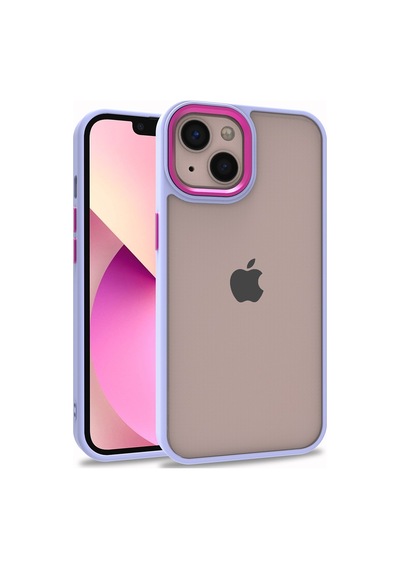 Apple Uyumlu iPhone 13 Renkli Kenarli Parlak Flora Kilif 547924964