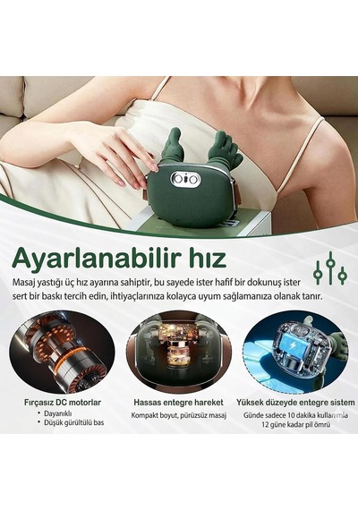 Şarjlı El Hissiyatlı Avuç Içi Kızılötesi Isıtmalı Boyun Omuz Ve Sırt Masaj Aleti Rahatlatıcı Masaj Ciha