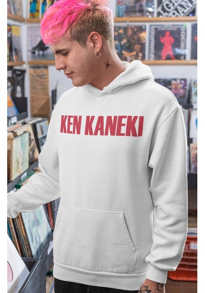 Sevbano Ken Kaneki Tokyo Ghoul Anime Sırt Baskılı Unisex Oversize Penye H beyaz