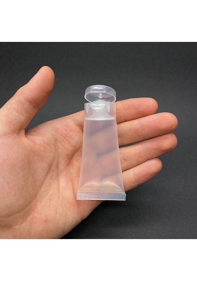 Şeffaf Boş Krem Tüpü 20ml , Fliptop Kapaklı Merhem Tüpü , Şeffaf Lipgloss Tüp 20 Ml X 3 Adet