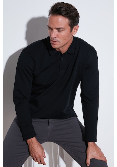 Buratti Streç Pamuklu Regular Fit Düğmeli Polo Yaka Erkek Sweat 5905727 Siyah Buratti Streç Pamuklu Regular Fit Düğmeli Polo Yaka Erkek Sweat 5905727 Siyah