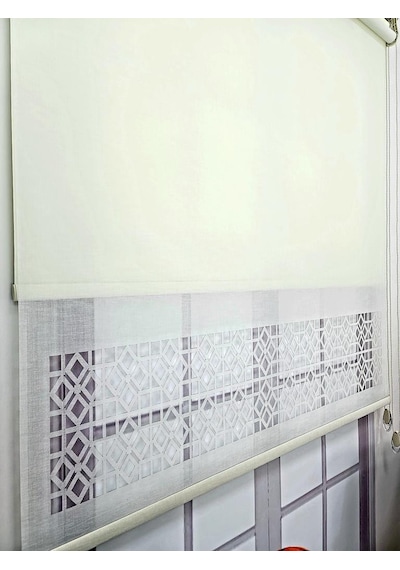 Bbb Çift Mekanizmalı Keten Lazer Kesim Tül Ve Stor Perde Mlt1050