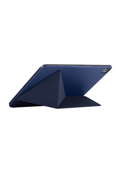 İpad Pro 13 2024 Uyumlu Pitaka Folio 3 Kalem Bölmeli Standlı Kılıf Lacivert Kapaklı Kılıf