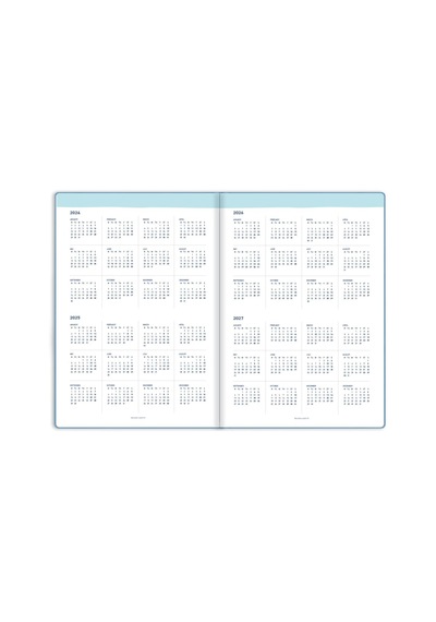 15x21 Keten Süresiz Planlayıcı Ajanda Defter Mavi Çok Renkli