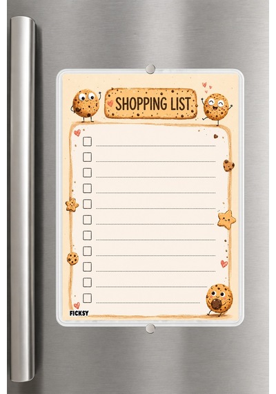 Alışveriş Listesi - A5 - Mıknatıslı - Pvc - Buzdolabı Notluk & Masaüstü - Yaz Sil - Planlayıcı - 4262 Çok Renkli