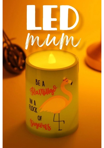 3 Lü Flamingo Led Mum Bardak Tipi Pilli Dumansız Alevli Dekoratif Yapay Mum 10 Cm Yeşil