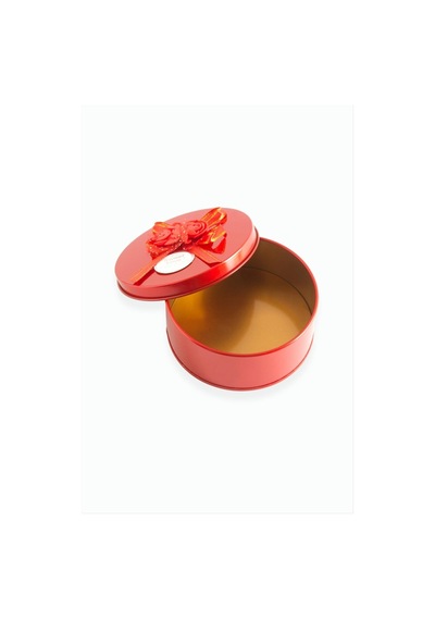 Yuvarlak Boş Kırmızı Metal Kutu 9 Cm 1