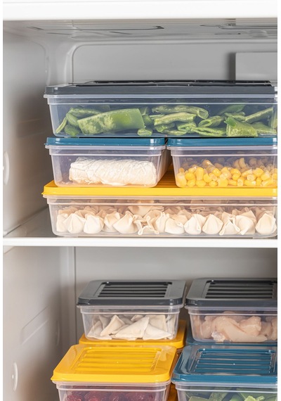 Meleni Home Derin Mikrodalga Uyumlu Erzak Gıda Saklama Kabı Şeffaf Kapak Düzenleyici Organizer Set 3'lü 5300 ML Şeffaf
