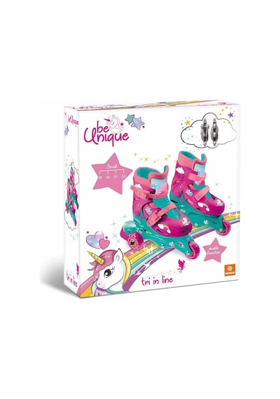 Unicorn Desenli Inline 3 Tekerlekli Paten - S01028513 Pembe