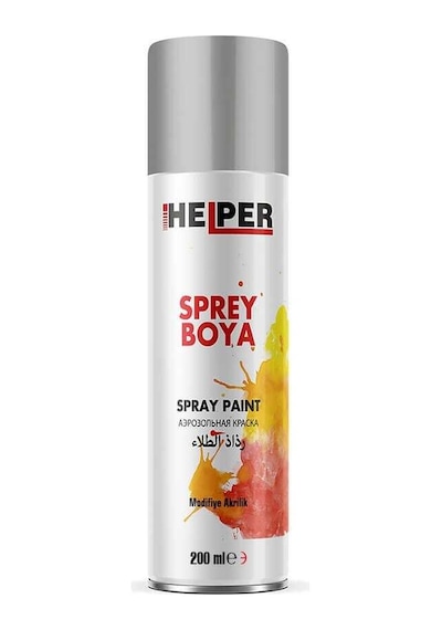 Helper Akrilik Sprey Boya - Ral 9006 - Metalik Gri - 200 ML