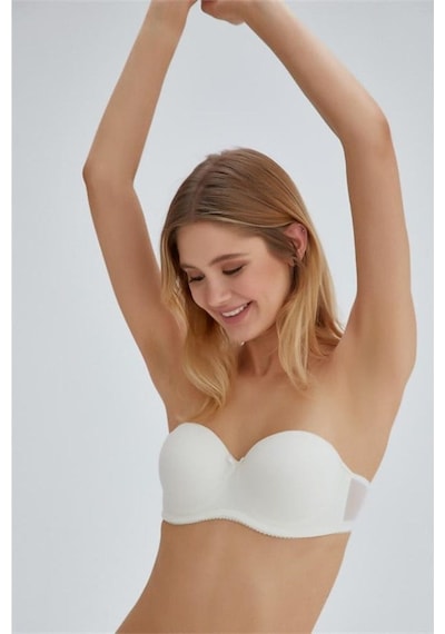 Eros Ersk140 Camellia Straplez Boş Cup Tek Sütyen - Ekru Ekru