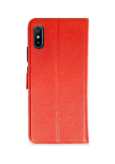 Xiaomi Redmi 9a Kılıf Trend S Plus Kapaklı Kılıf - Kırmızı Kirmizi