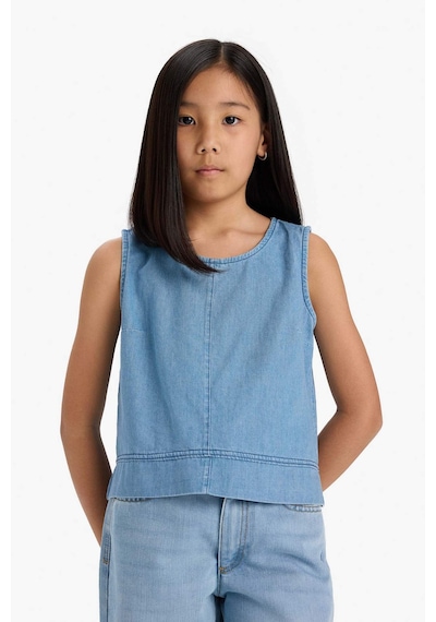 DeFacto Kız Çocuk Kolsuz Jean Bluz E6194A825SMNM28