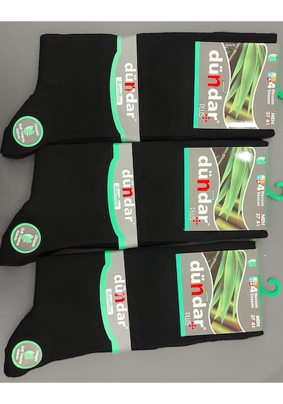 Dündar Çorap Dündar Plus 4780 Erkek Bambu 4 Mevsim Çorap 6 Adet Siyah