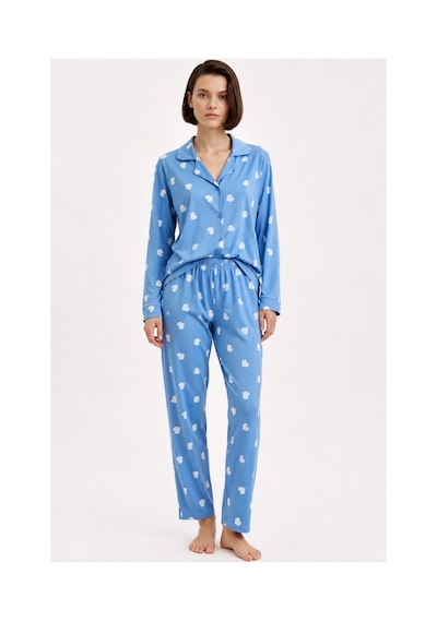 Feg Store Kadın Mavi Kalp Desenli Yumuşak Süet Dokulu Gömlek Yaka Premium Kışlık Pijama Takımı Feg Store Kadın Mavi Kalp Desenli Yumuşak Süet Dokulu Gömlek Yaka Premium Kışlık Pijama Takımı