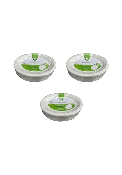 Roll-up Nature Ekolojik Karton Kağıt Tek Kullanımlık Oval Tabak - 20x26 Cm. - 50 Adetlik 3 Paket