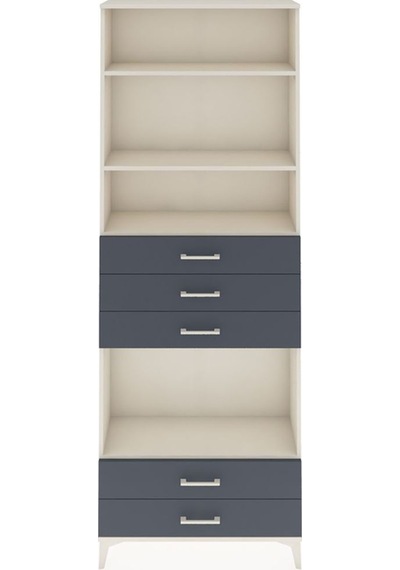 Arges Dolap 4 Raflı 5 Çekmeceli 88x30x243 Aytaşı-antrasit Aytaşı