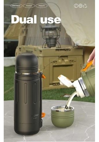 Shotay Durable Çelik Termos Matara 1500ml Yeşil Yeşil
